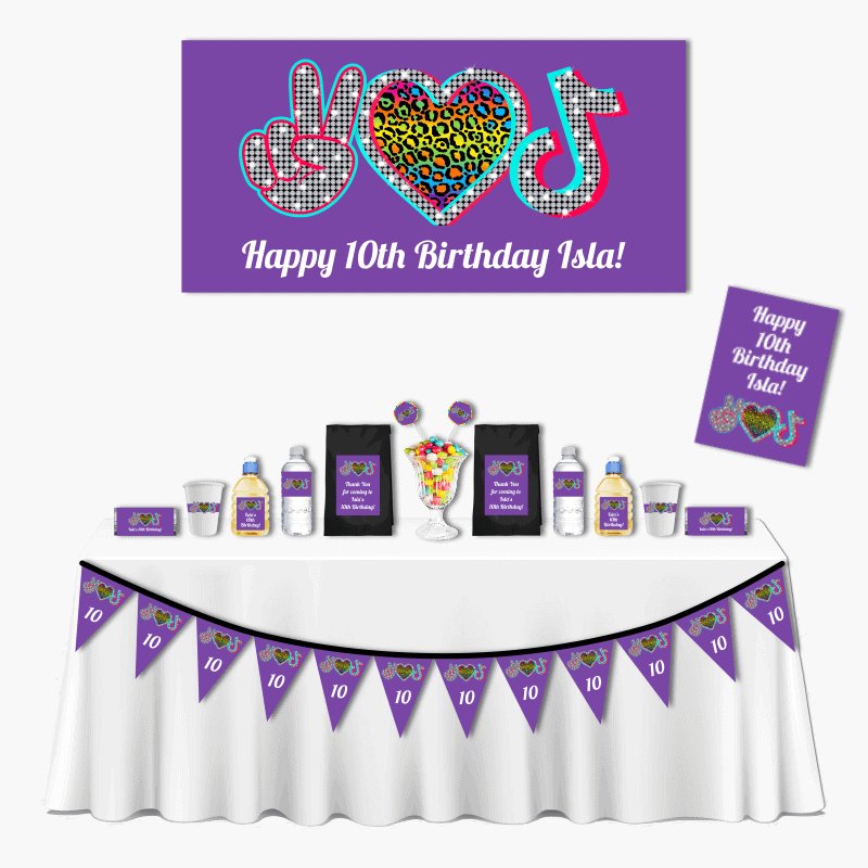 Personalised Tik Tok Deluxe Birthday Party Pack