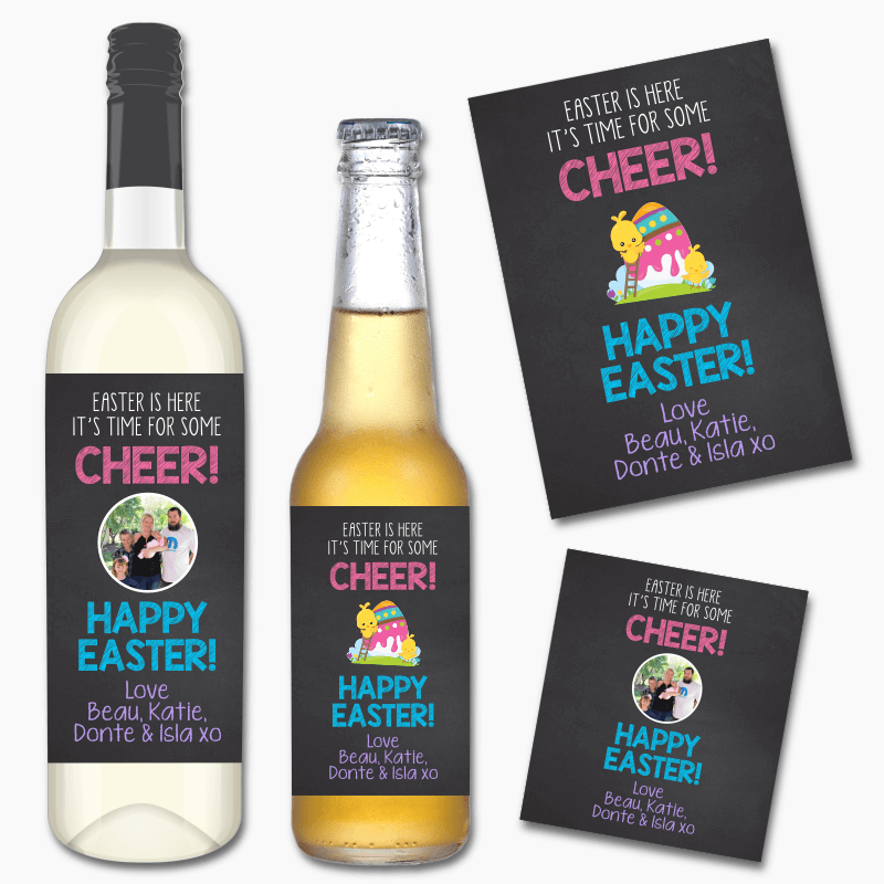 Time for Cheer Easter Gift Wine & Beer Labels