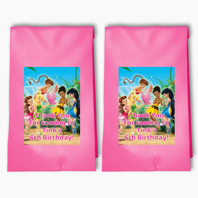 Personalised Tinker Bell Birthday Party Bags &amp; Labels