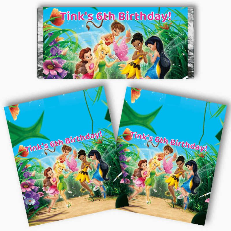 Personalised Tinker Bell Birthday Party Mini Chocolate Labels