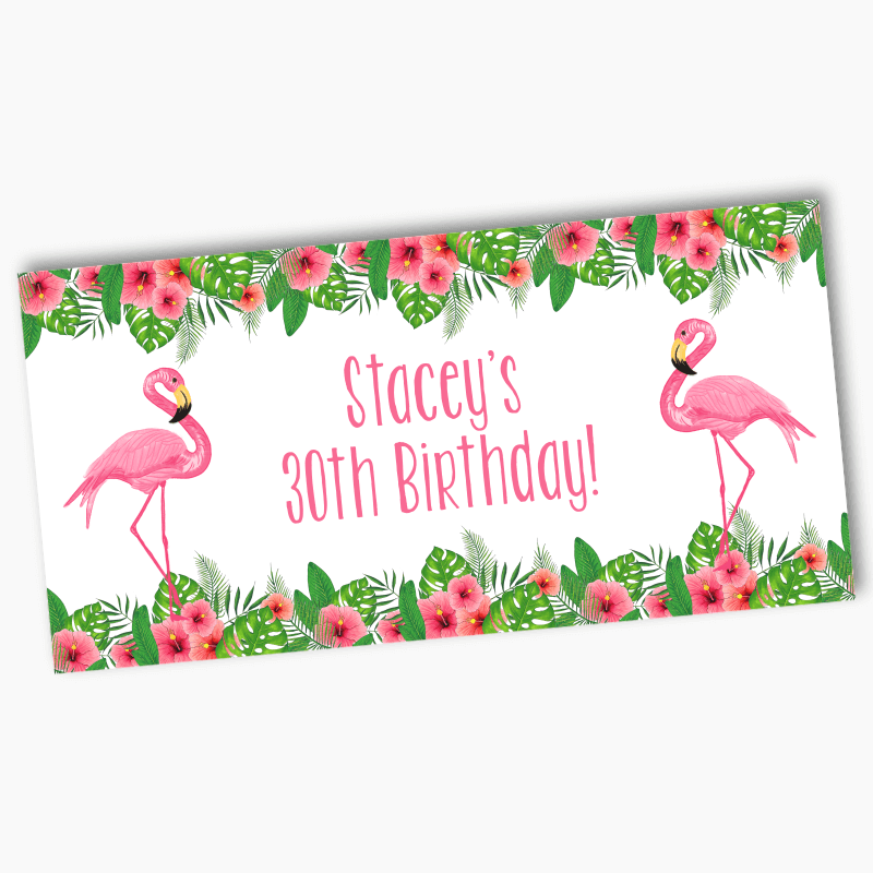 Personalised Tropical Flamingo Party Banners