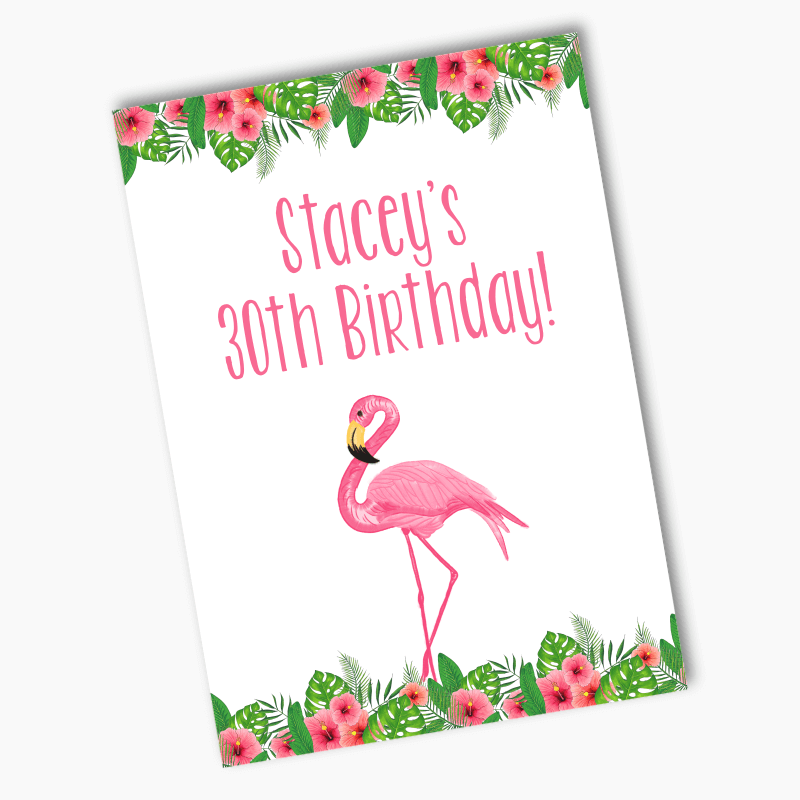 Personalised Tropical Flamingo Party Posters