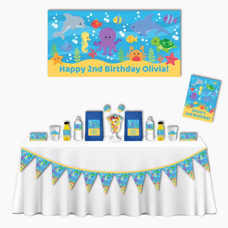 Personalised Under the Sea Deluxe Birthday Party Pack