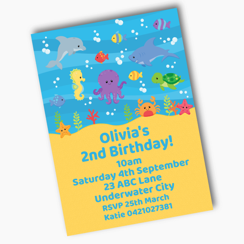 Personalised Under the Sea Birthday Party Invites