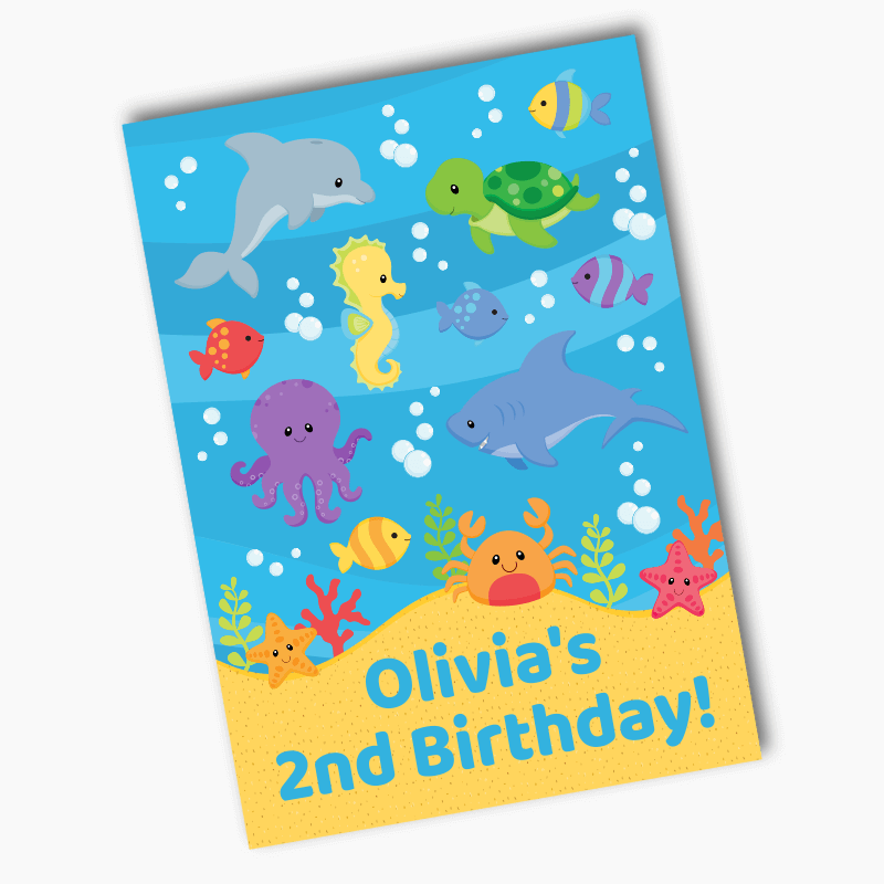 Personalised Under the Sea Birthday Party Posters