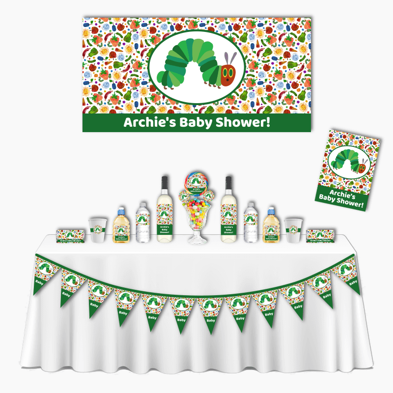 Personalised Very Hungry Caterpillar Deluxe Baby Shower Decorations Pack