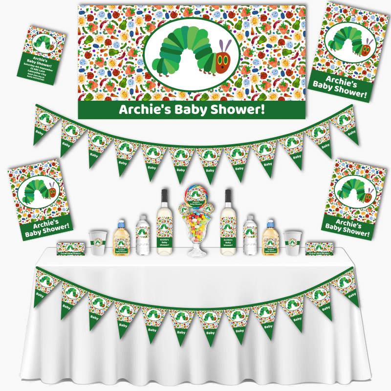 Personalised Very Hungry Caterpillar Grand Baby Shower Decorations Pack