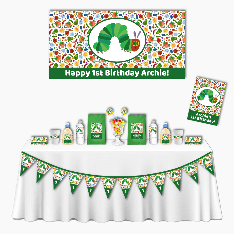 Personalised Very Hungry Caterpillar Deluxe Birthday Party Decorations Pack