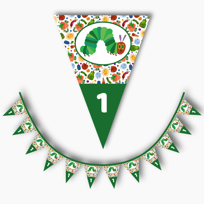 Personalised Very Hungry Caterpillar Birthday Party Flag Bunting