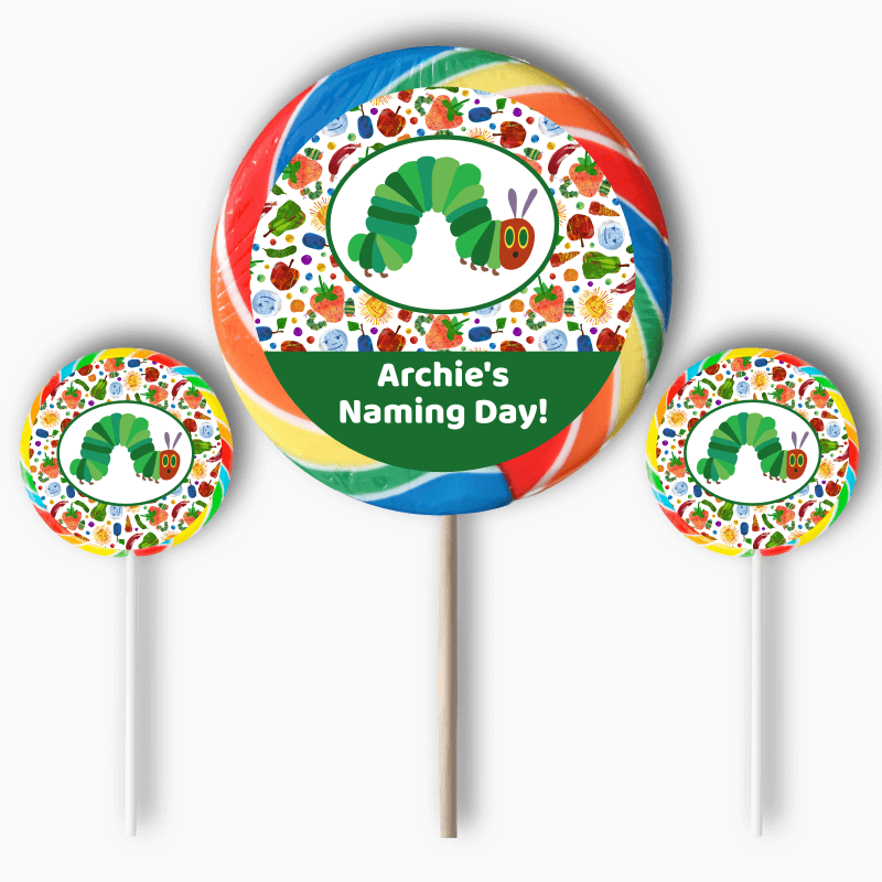 Personalised Very Hungry Caterpillar Party Round Stickers