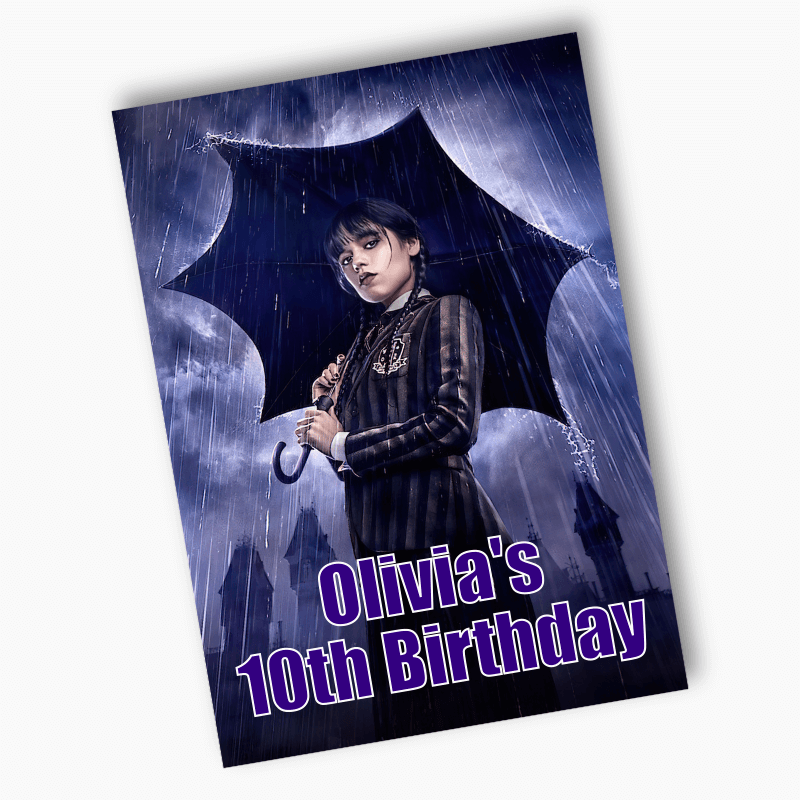 Personalised Wednesday Addams Birthday Party Posters