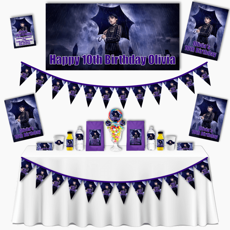 Personalised Wednesday Addams Grand Birthday Party Pack