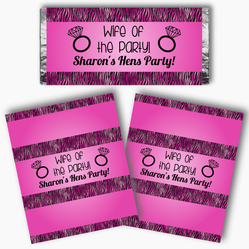 Personalised Wife of the Party Hens Party Mini Chocolate Labels