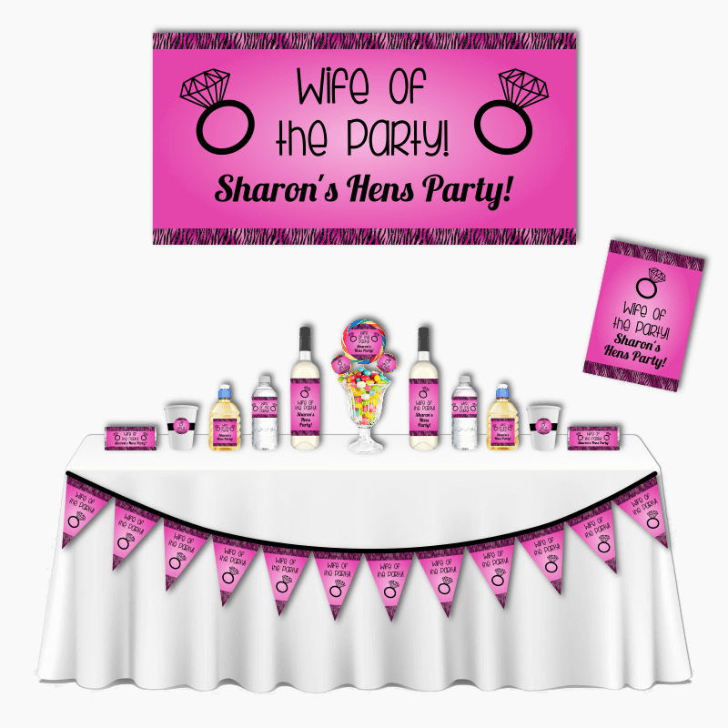 Personalised Wife of the Party Deluxe Hens Party Decorations Pack
