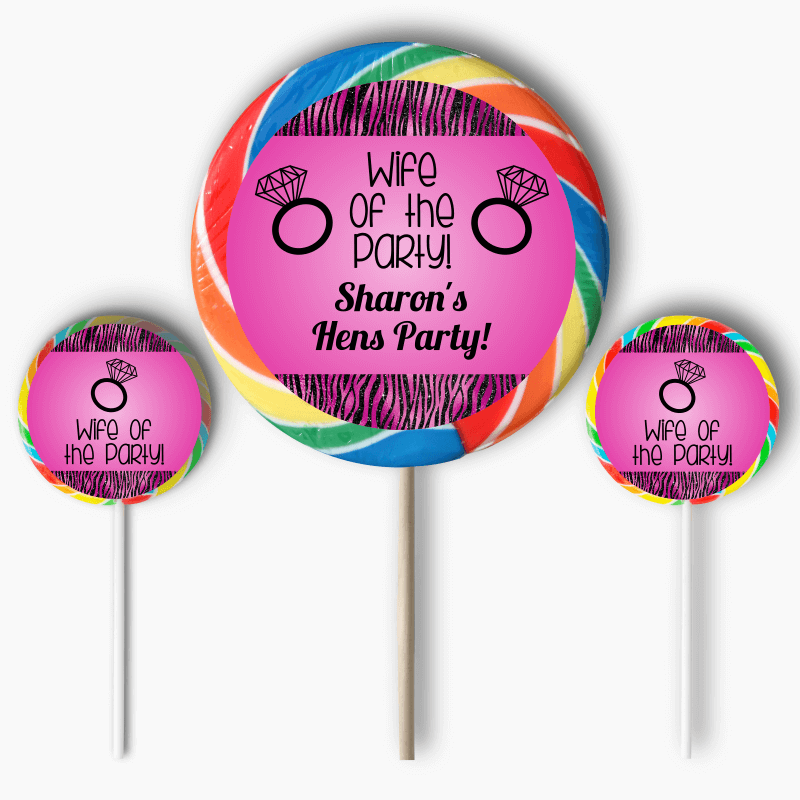 Personalised Wife of the Party Hens Party Round Stickers