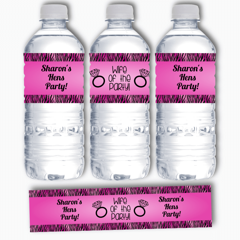 Personalised Wife of the Party Hens Party Water Bottle Labels