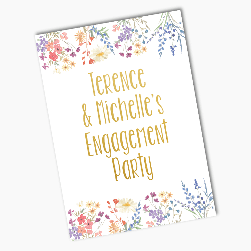 Personalised Wildflowers Engagement Party Posters