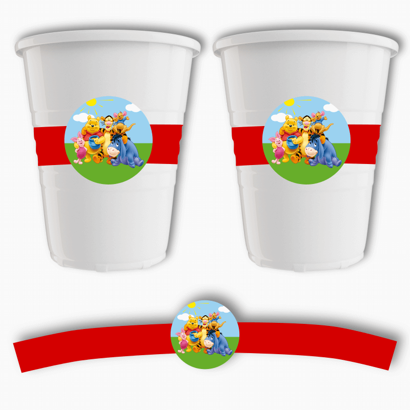 Winnie the Pooh &amp; Friends Birthday Party Cup Stickers