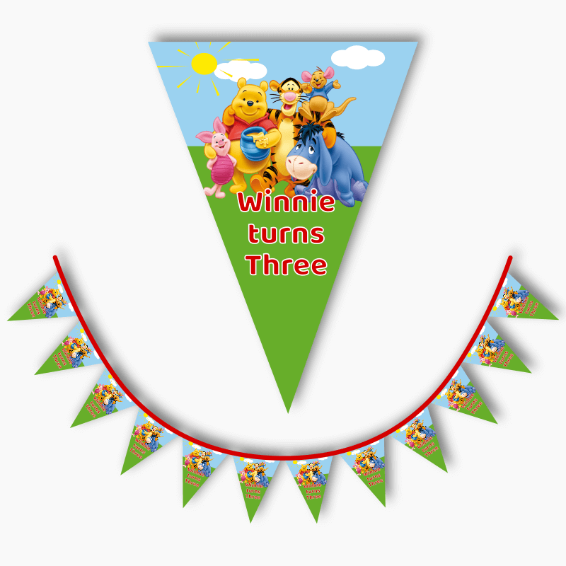 Personalised Winnie the Pooh & Friends Party Flag Bunting
