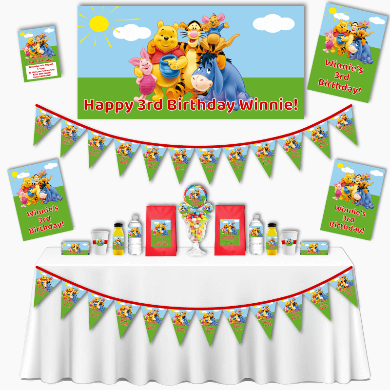 Personalised Winnie the Pooh & Friends Grand Birthday Party Pack