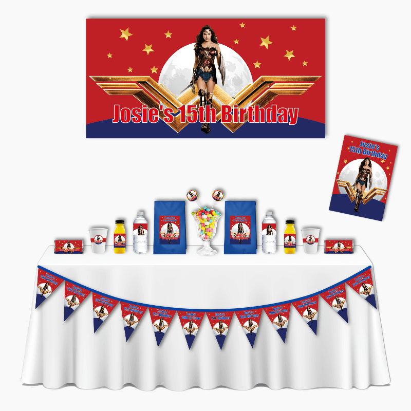 Personalised Wonder Woman Deluxe Party Pack