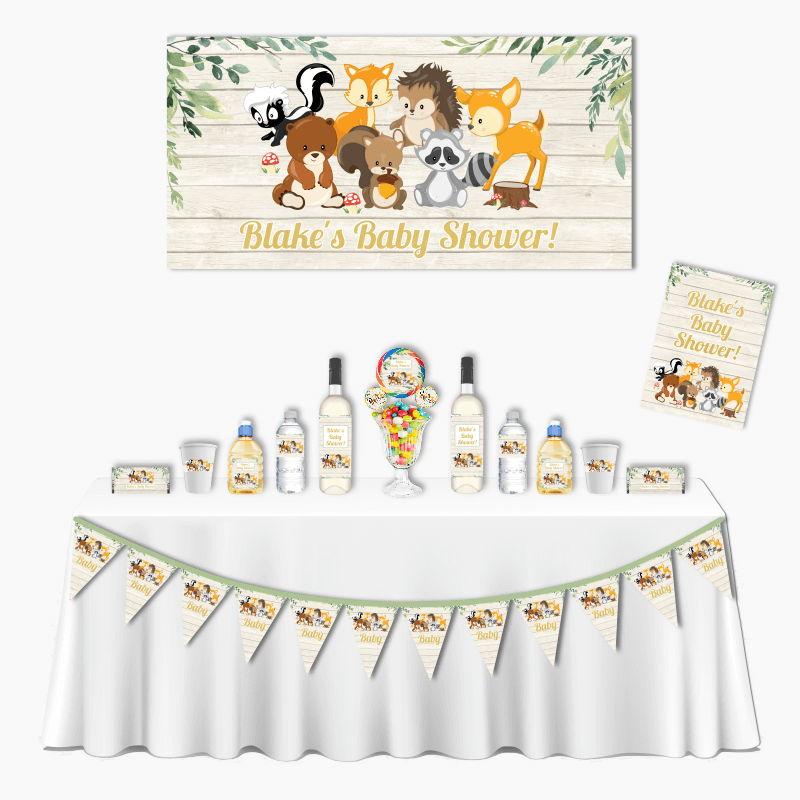 Personalised Woodland Animals Deluxe Baby Shower Pack