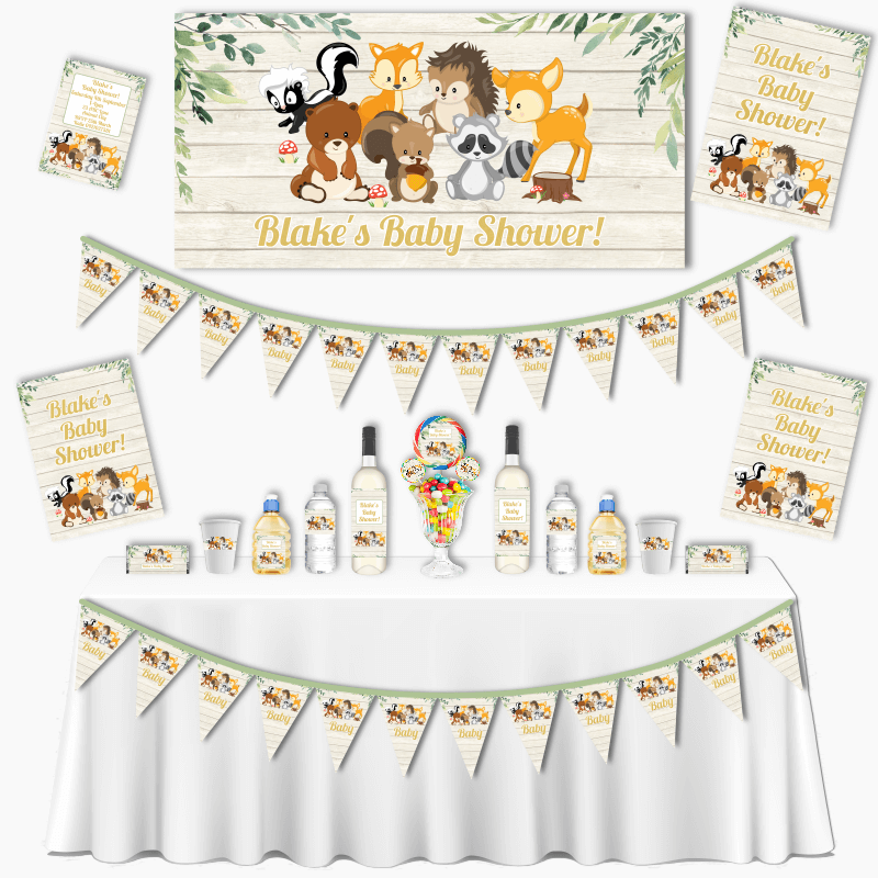 Personalised Woodland Animals Grand Baby Shower Pack