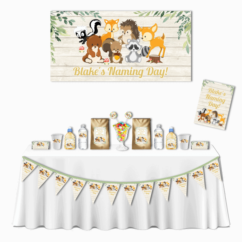 Personalised Woodland Animals Deluxe Naming Day Pack