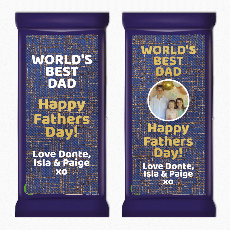 World&#39;s Best Dad Fathers Day Gift Cadbury Chocolate Labels