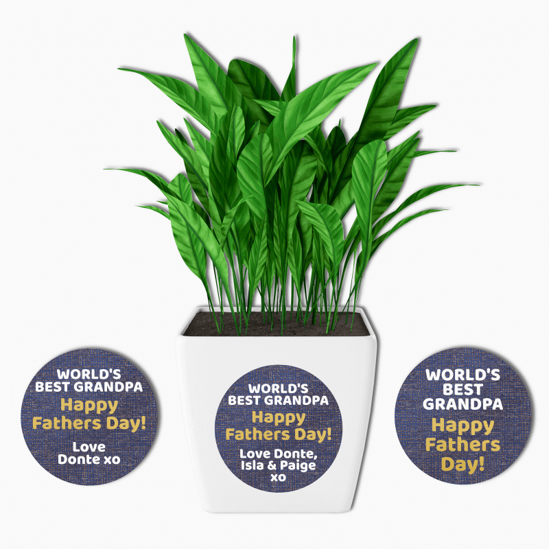 World's Best Grandpa Fathers Day Gift Round Stickers