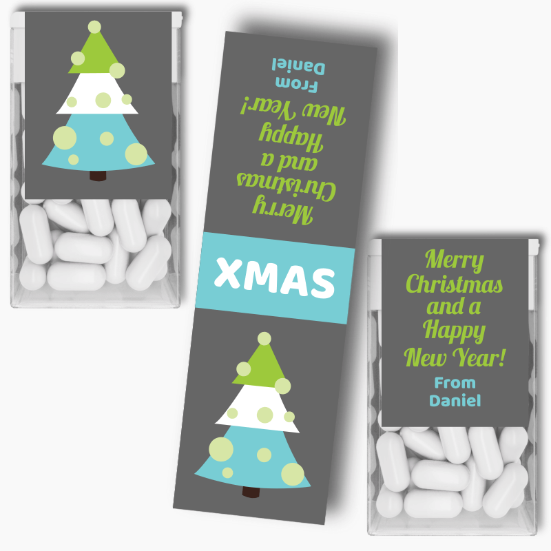 Personalised Xmas Tree Christmas Gift Tic Tac Labels