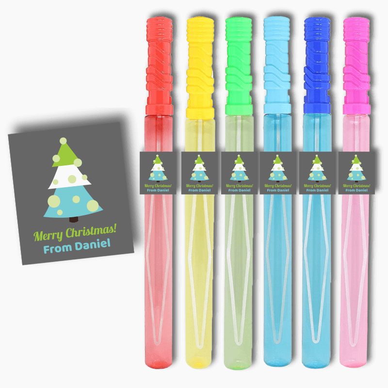 Personalised Xmas Tree Christmas Gift Rectangle Stickers