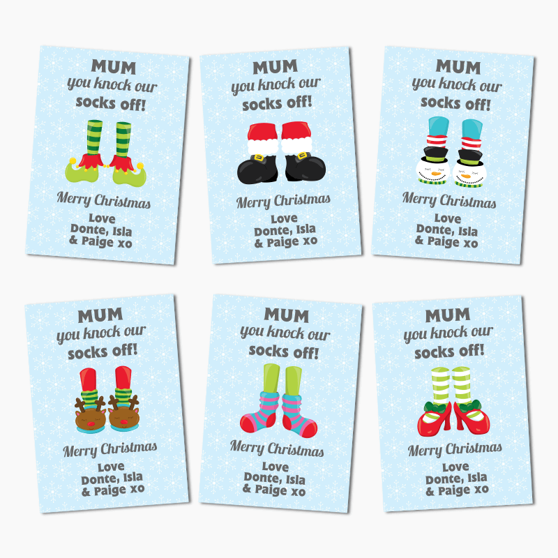 You Knock Our Socks Off Christmas Gift Label Set
