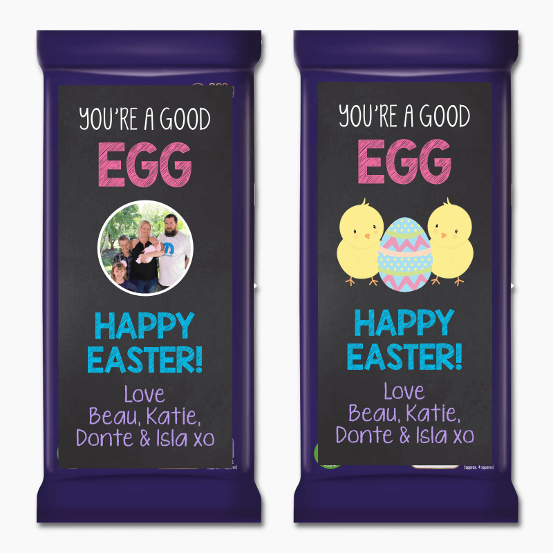 Custom You&#39;re a Good Egg Easter Gift Cadbury Chocolate Labels