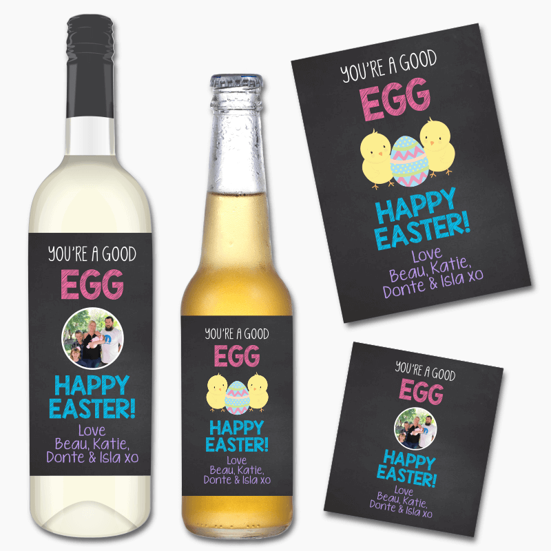 &#39;Youre a Good Egg&#39; Easter Gift Wine &amp; Beer Labels