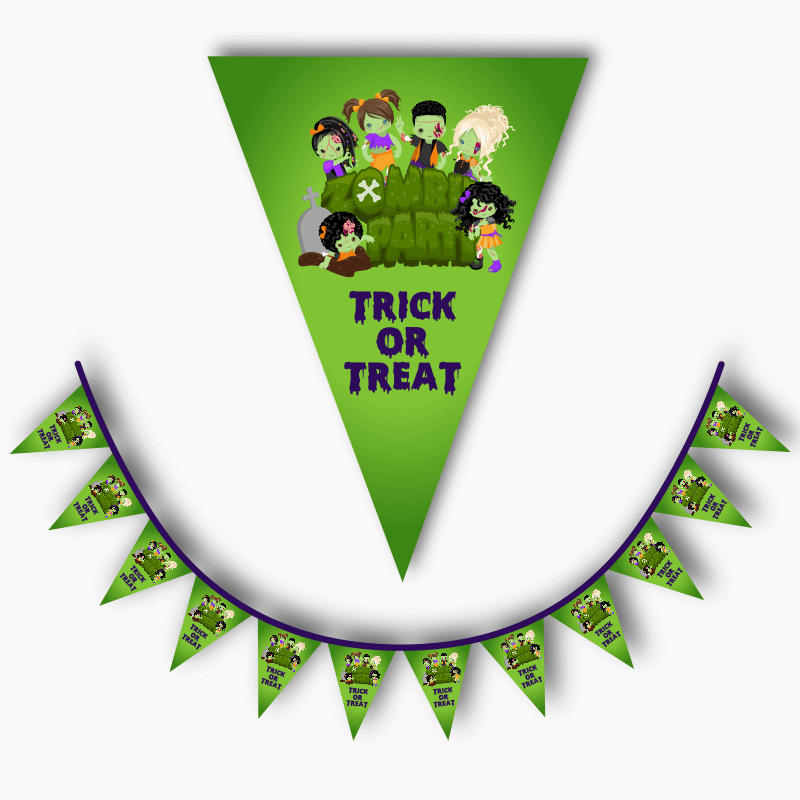 Trick or Treat Zombie Party Flag Bunting